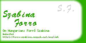 szabina forro business card