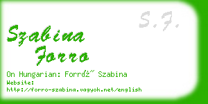 szabina forro business card